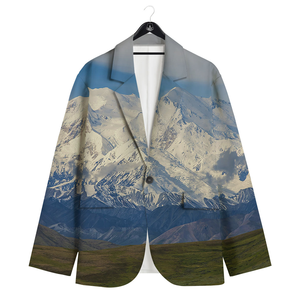Denali Mountain Print Men's Sport Coat-grizzshop