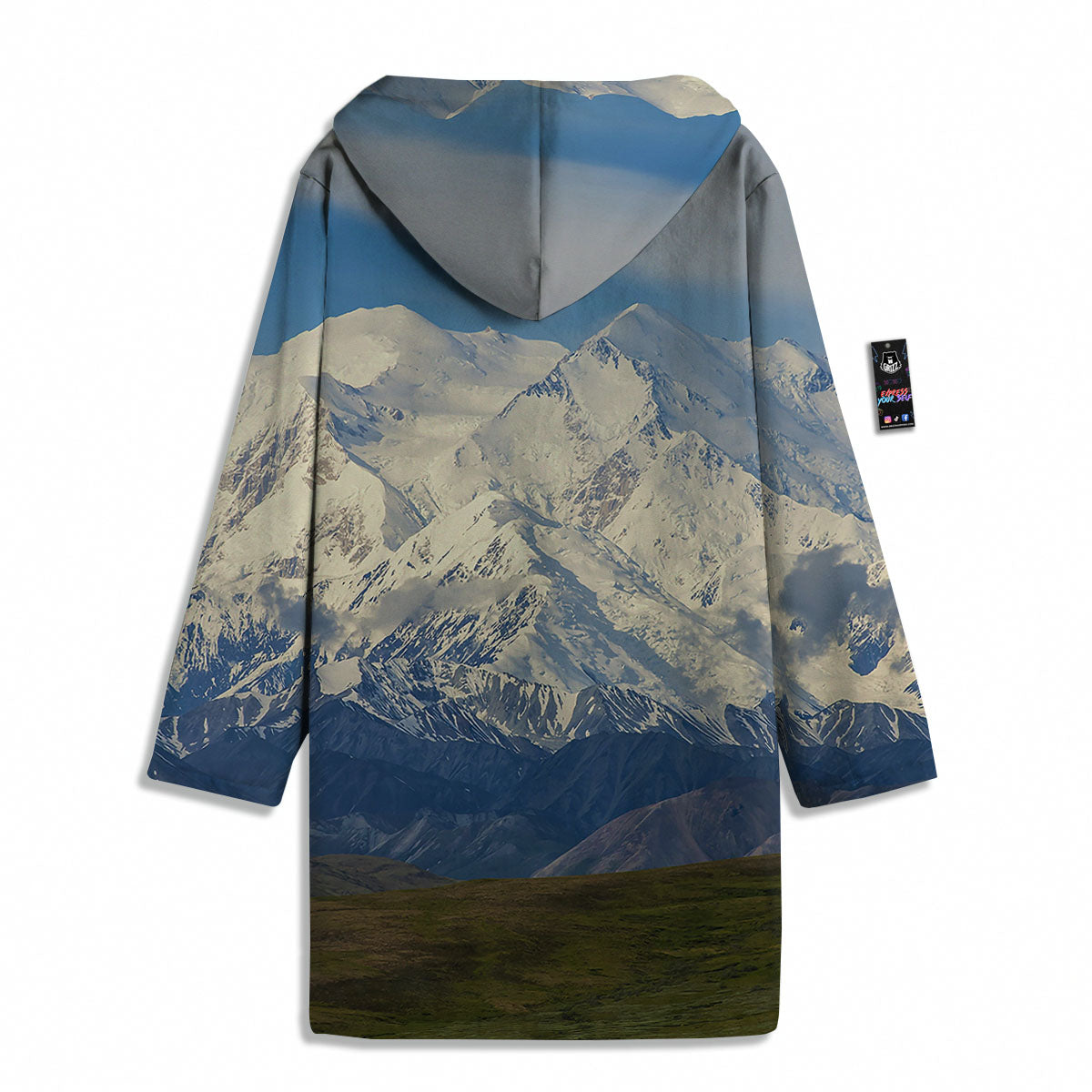 Denali Mountain Print Men's Windbreaker Jacket-grizzshop