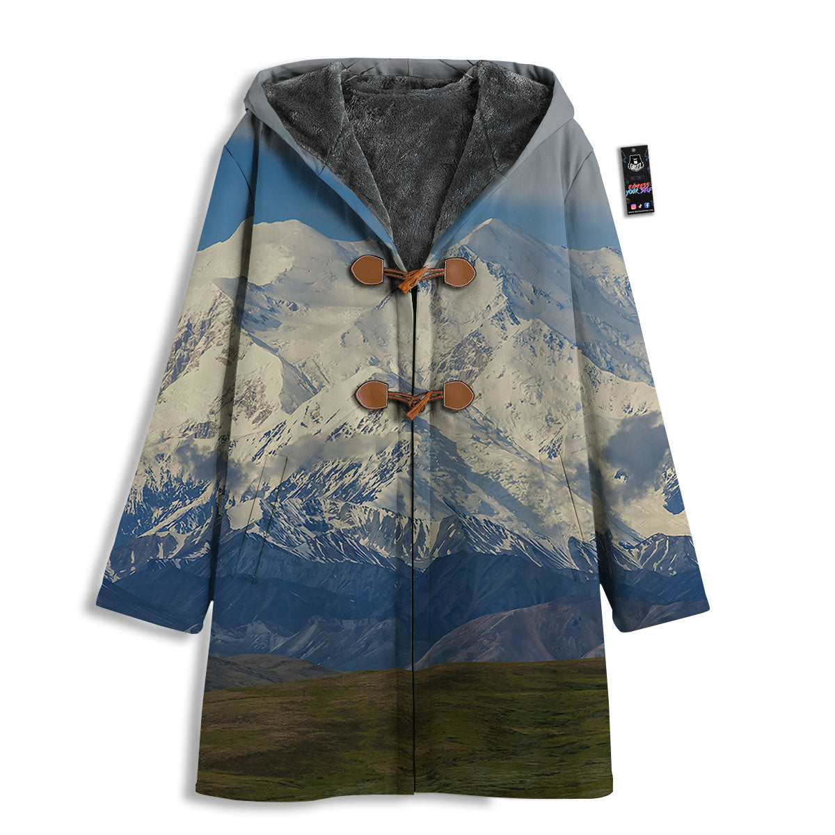 Denali Mountain Print Men's Windbreaker Jacket-grizzshop