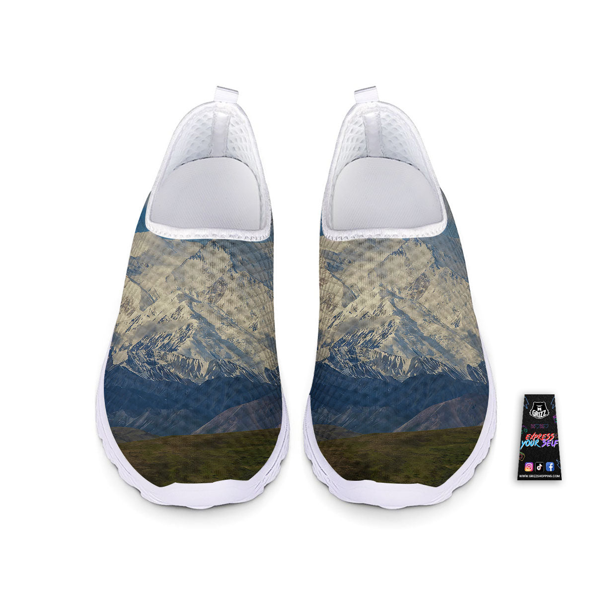 Denali Mountain Print Nurse Shoes-grizzshop