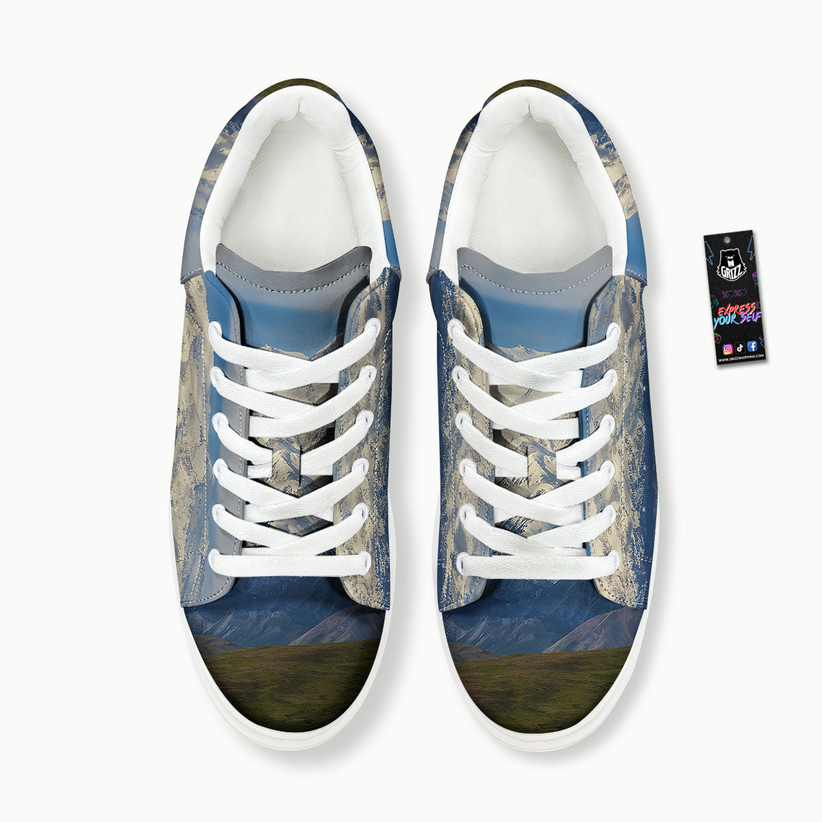Denali Mountain Print Platform Shoes-grizzshop