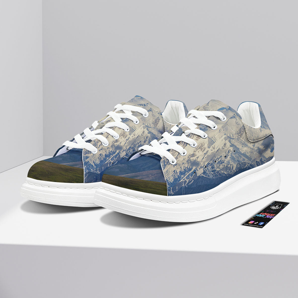 Denali Mountain Print Platform Shoes-grizzshop
