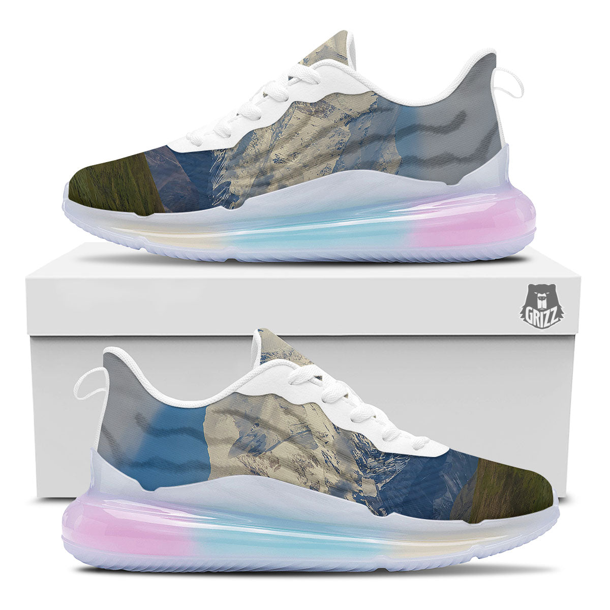 Denali Mountain Print Running Sneakers-grizzshop