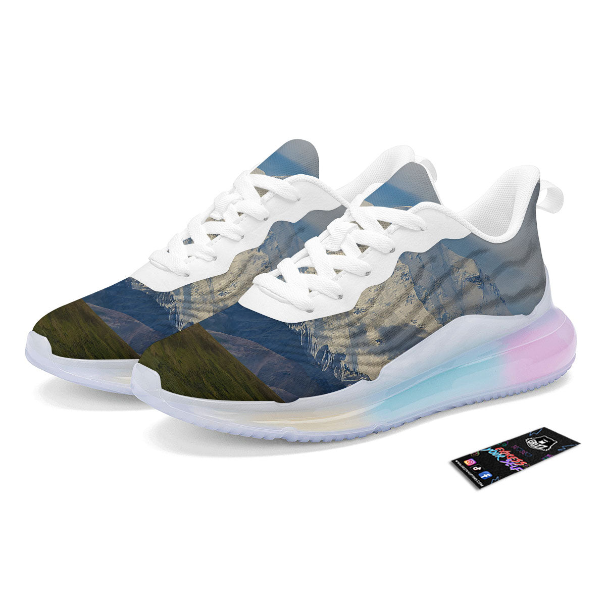 Denali Mountain Print Running Sneakers-grizzshop