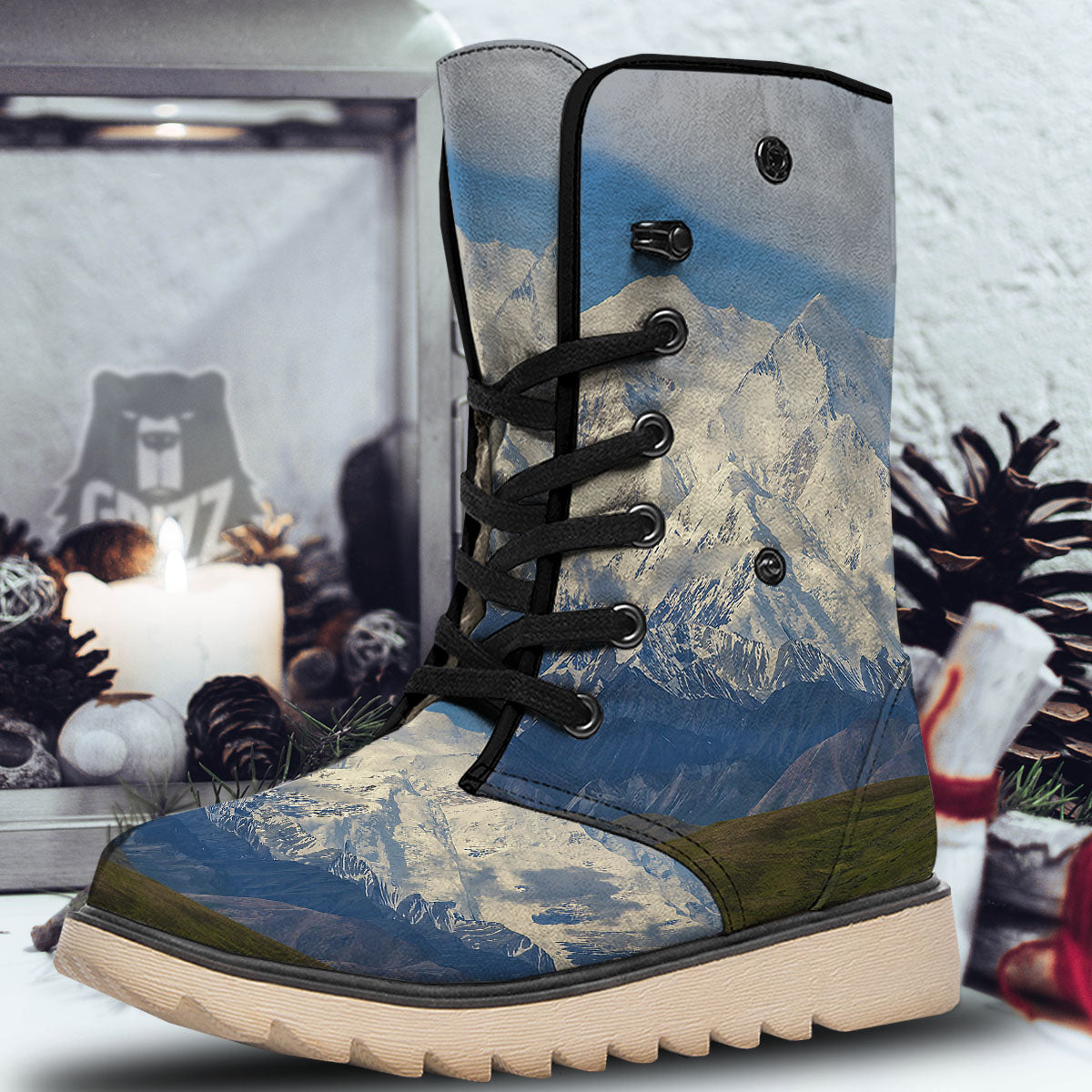 Denali Mountain Print Snow Boots-grizzshop