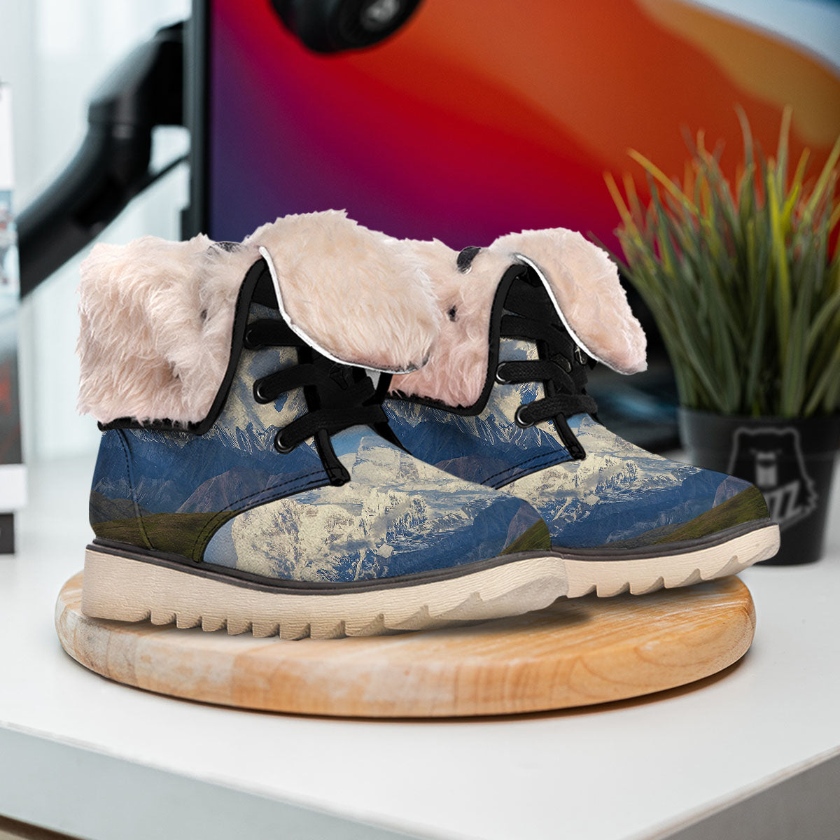 Denali Mountain Print Snow Boots-grizzshop