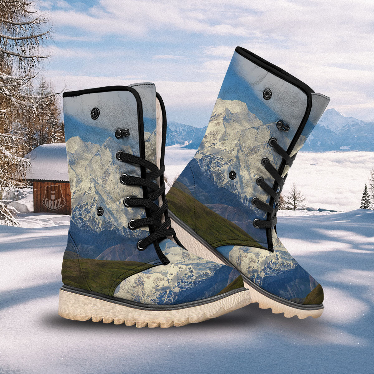 Denali Mountain Print Snow Boots-grizzshop