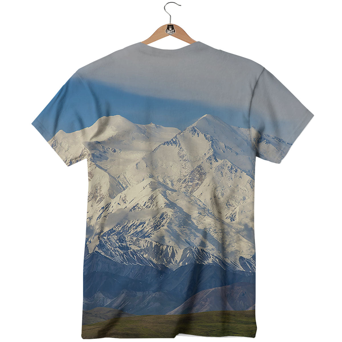 Denali Mountain Print T-Shirt-grizzshop