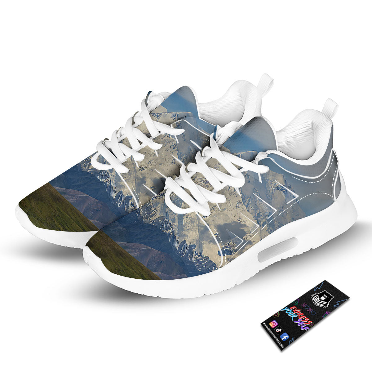 Denali Mountain Print Tennis Shoes-grizzshop