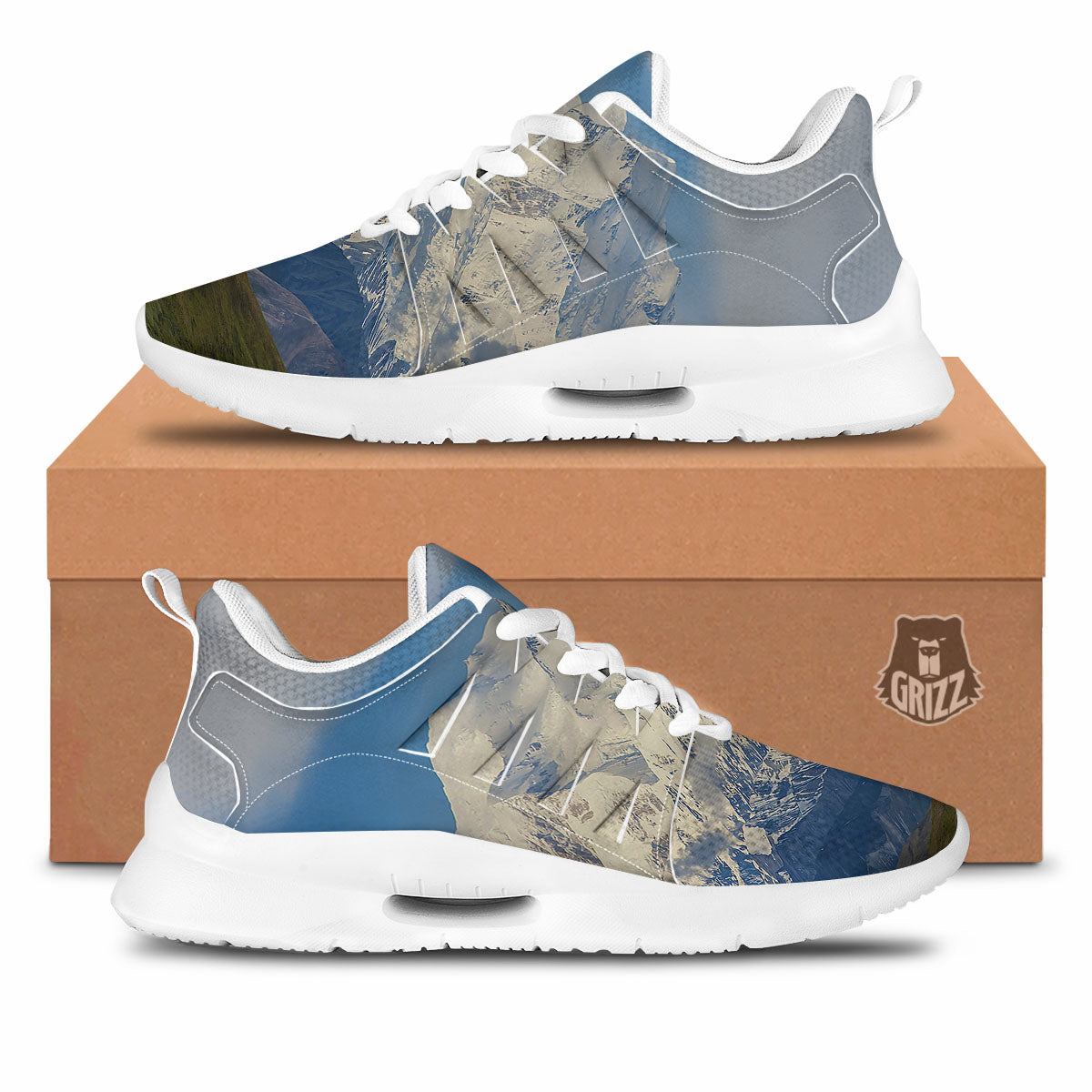 Denali Mountain Print Tennis Shoes-grizzshop