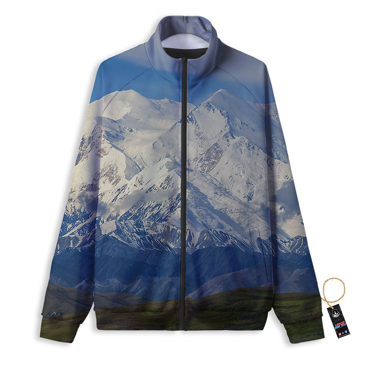 Denali Mountain Print Track Jacket-grizzshop