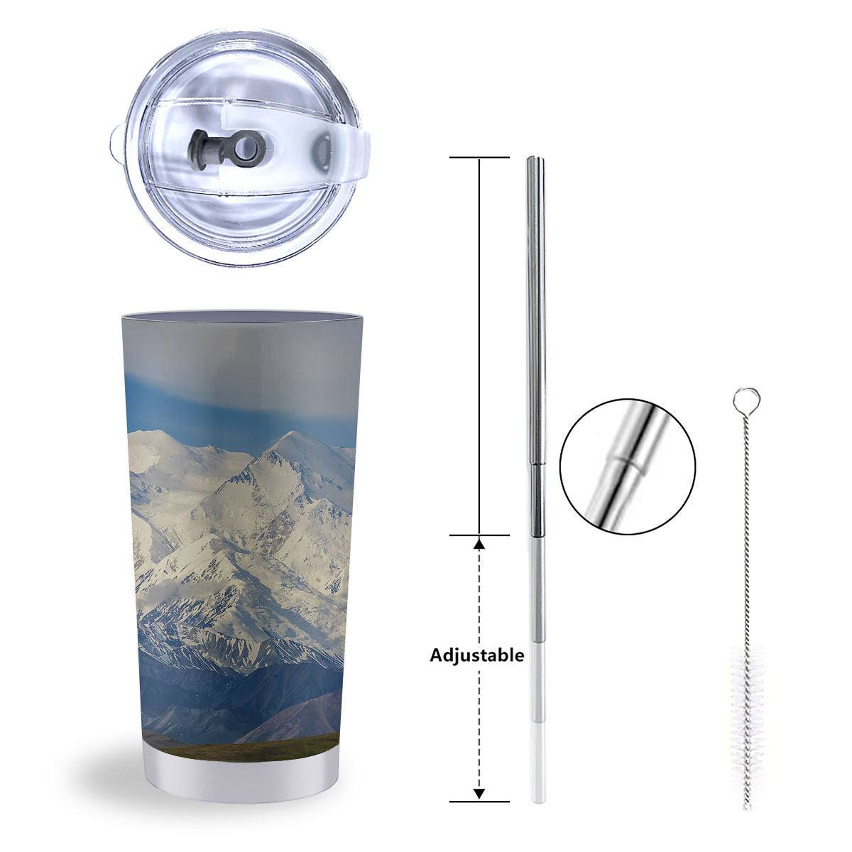 Denali Mountain Print Tumbler-grizzshop