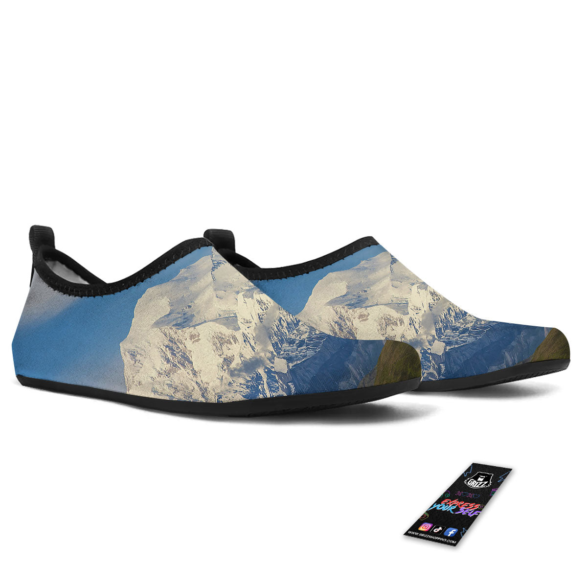 Denali Mountain Print Water Shoes-grizzshop