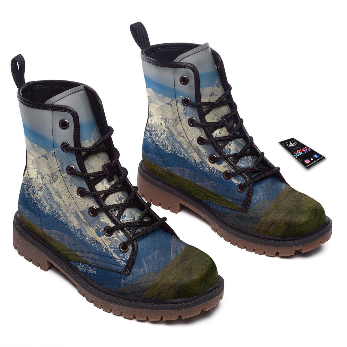 Denali Mountain Print Work Boots-grizzshop