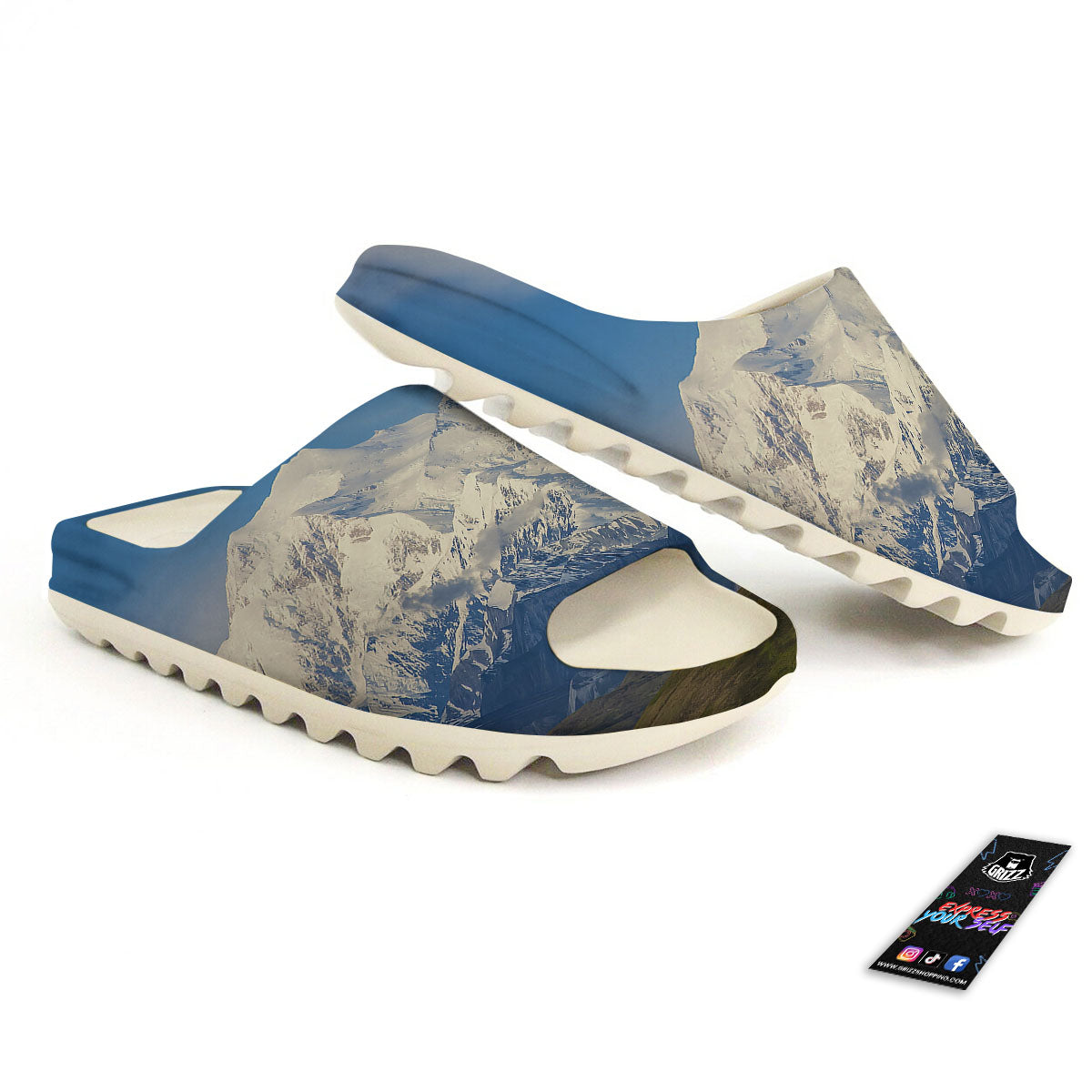 Denali Mountain Print Sandals-grizzshop