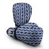 Denim Herringbone Print Pattern Boxing Gloves-grizzshop