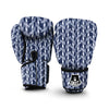 Denim Herringbone Print Pattern Boxing Gloves-grizzshop