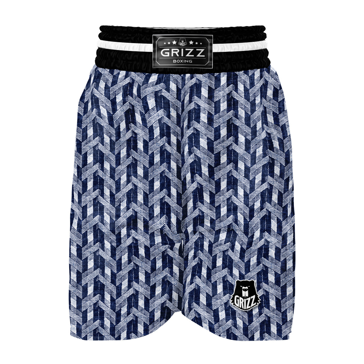 Denim Herringbone Print Pattern Boxing Shorts