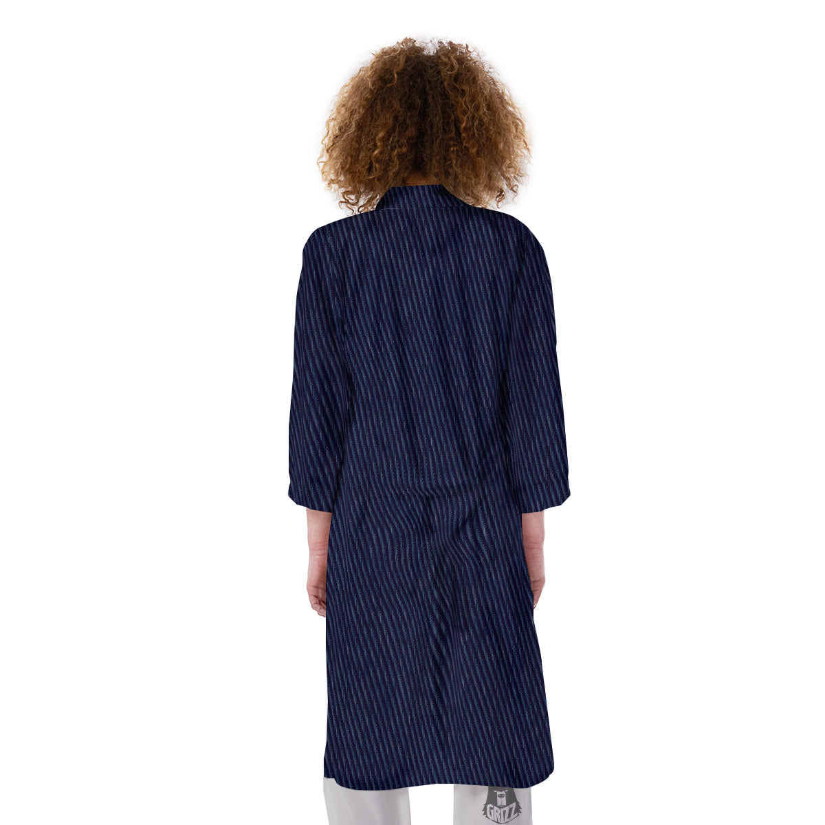 Denim Jeans Dark Blue Print Kimono-grizzshop