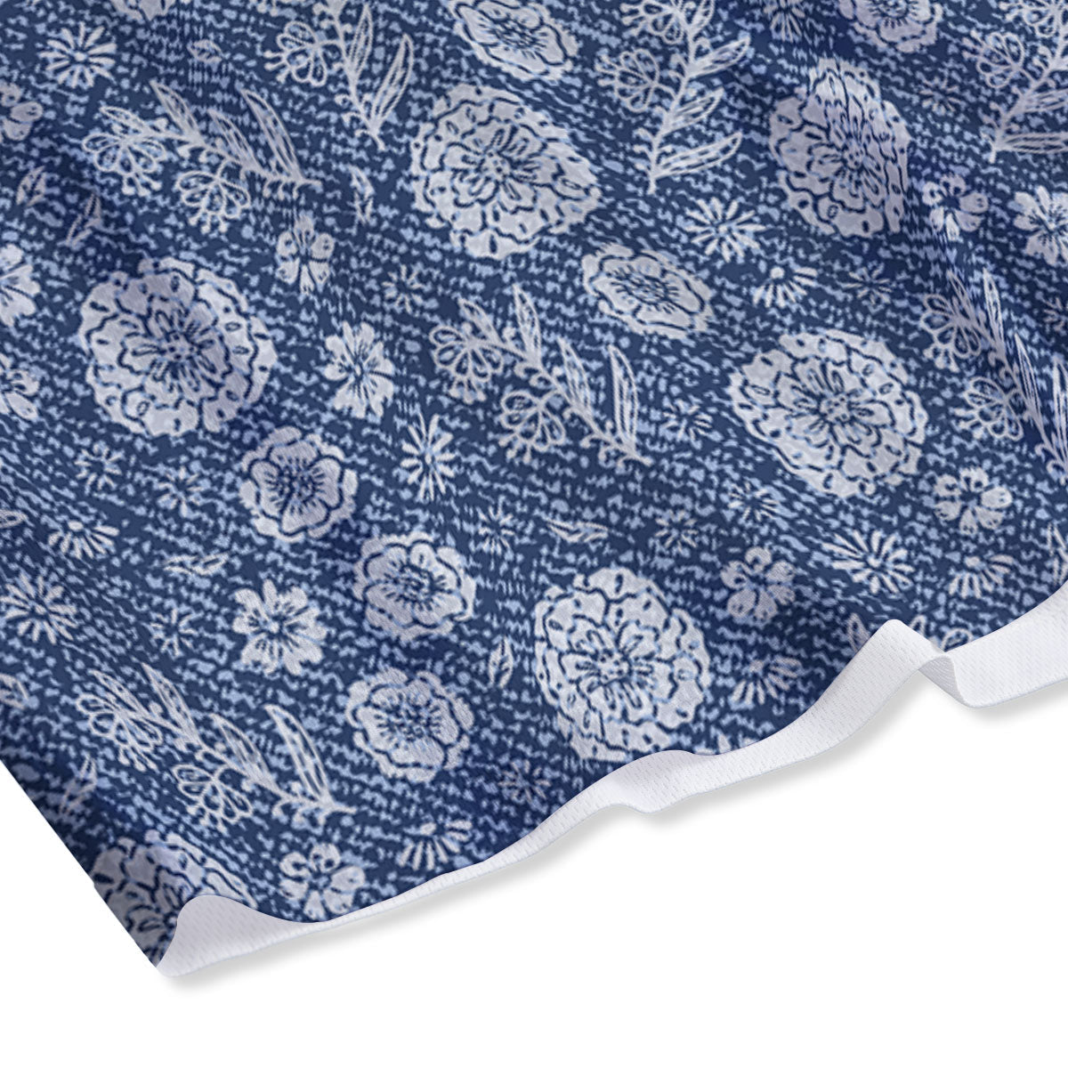 Denim Jeans Flower Print Pattern Mesh Shorts-grizzshop