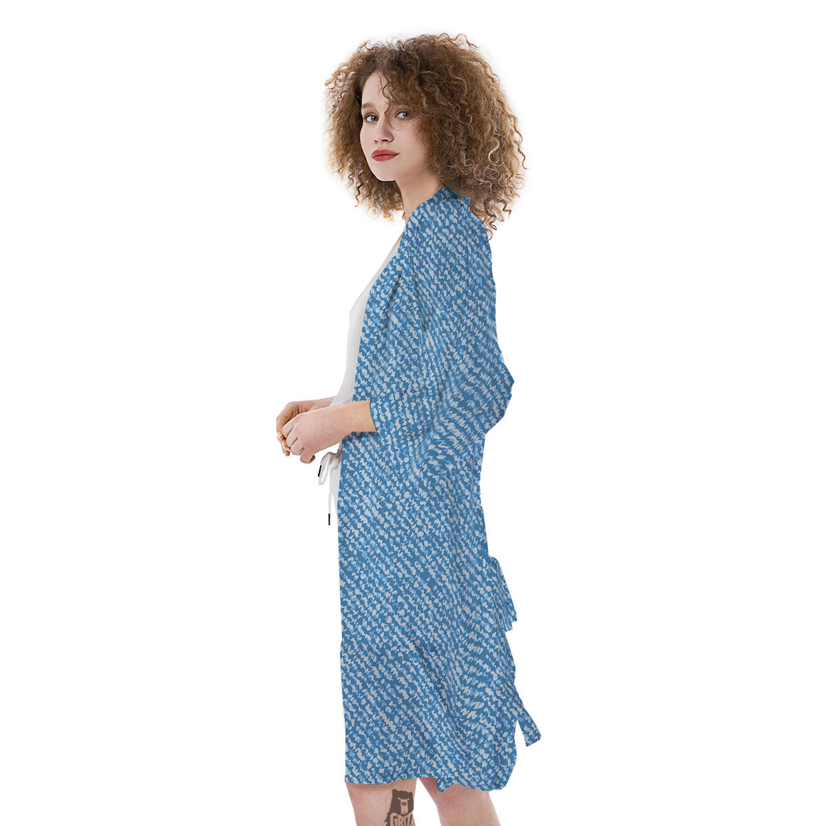 Denim Jeans Light Blue Print Kimono-grizzshop