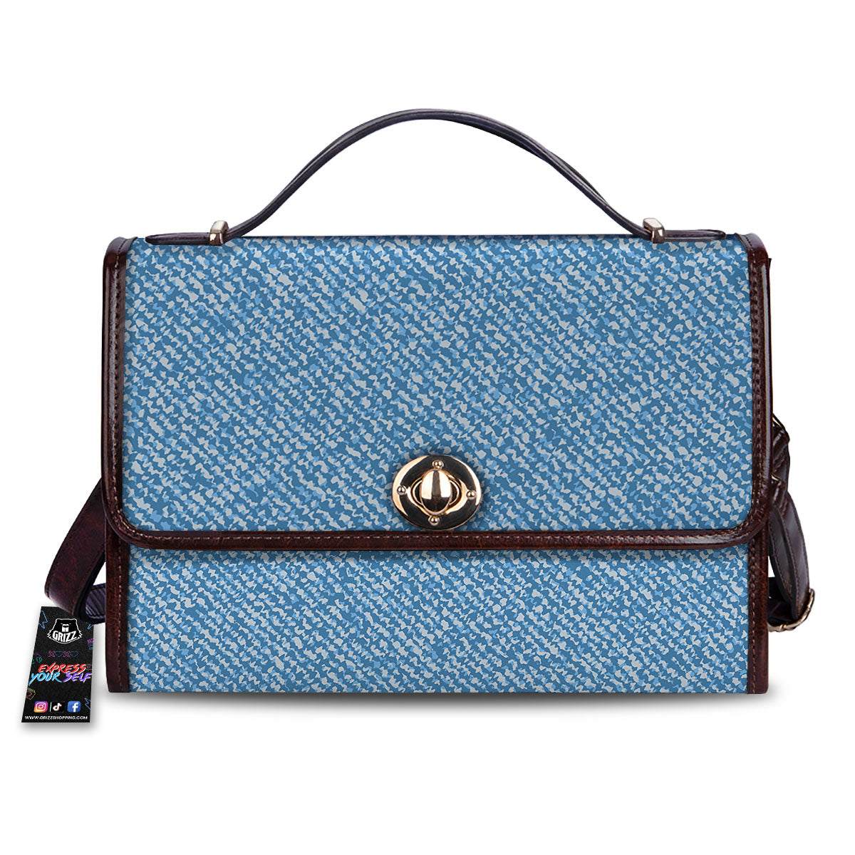 Denim Jeans Light Blue Print Women's Satchel Bag-grizzshop