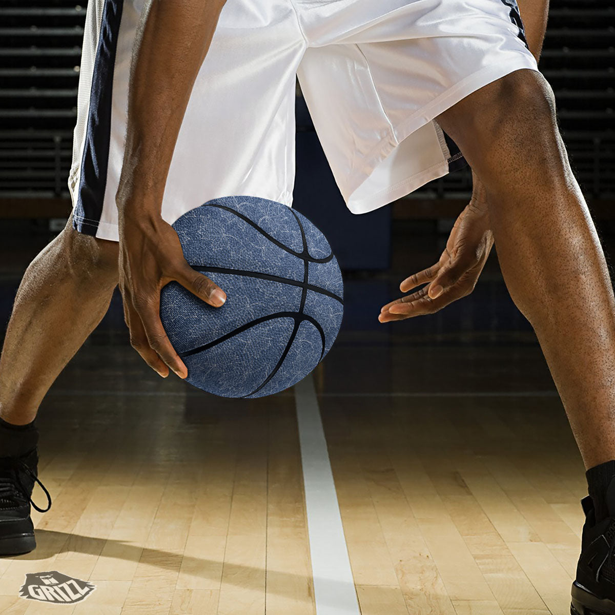 Denim Jeans Maple Leaf Print Pattern Basketball-grizzshop