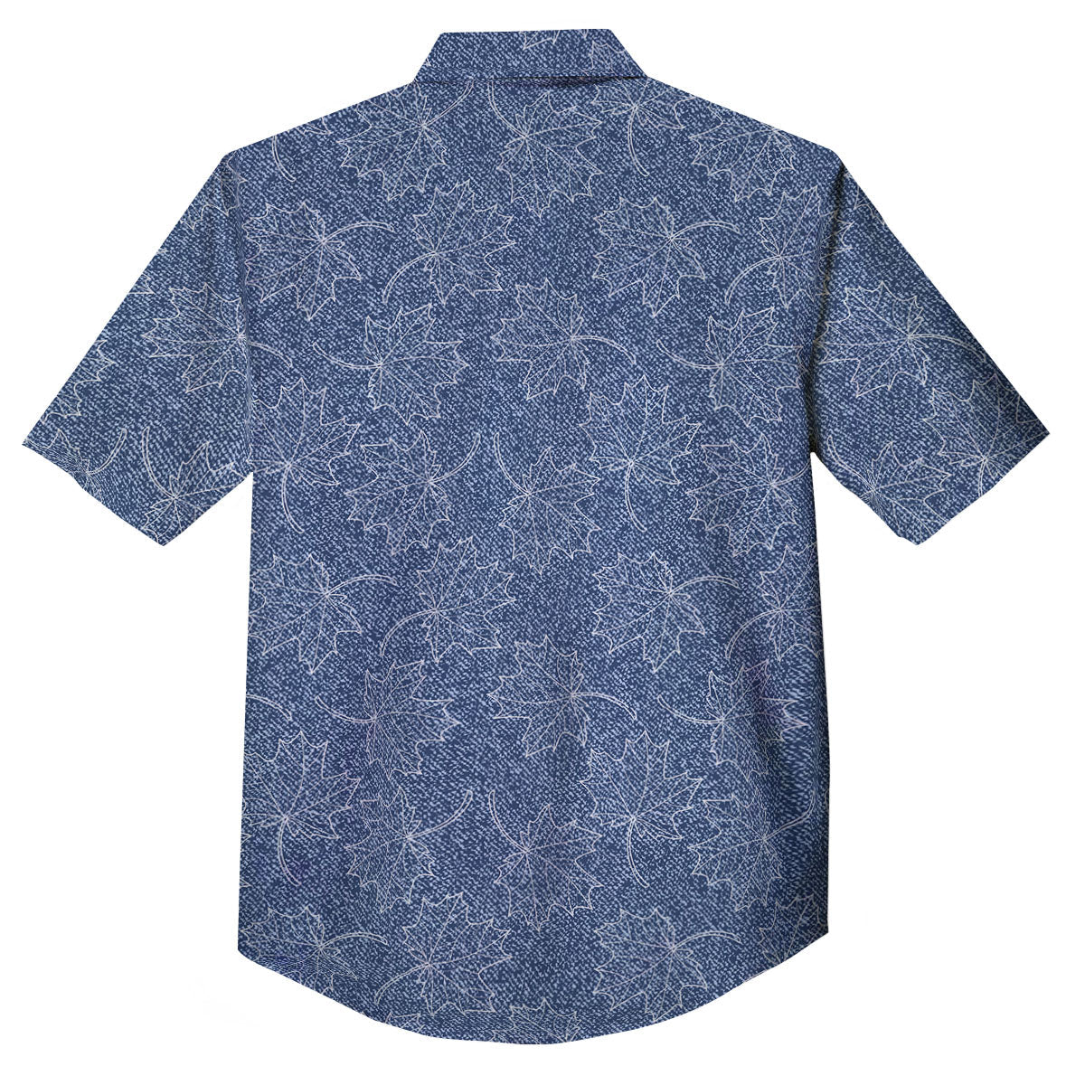 Denim Jeans Maple Leaf Print Pattern Button Up Shirt-grizzshop