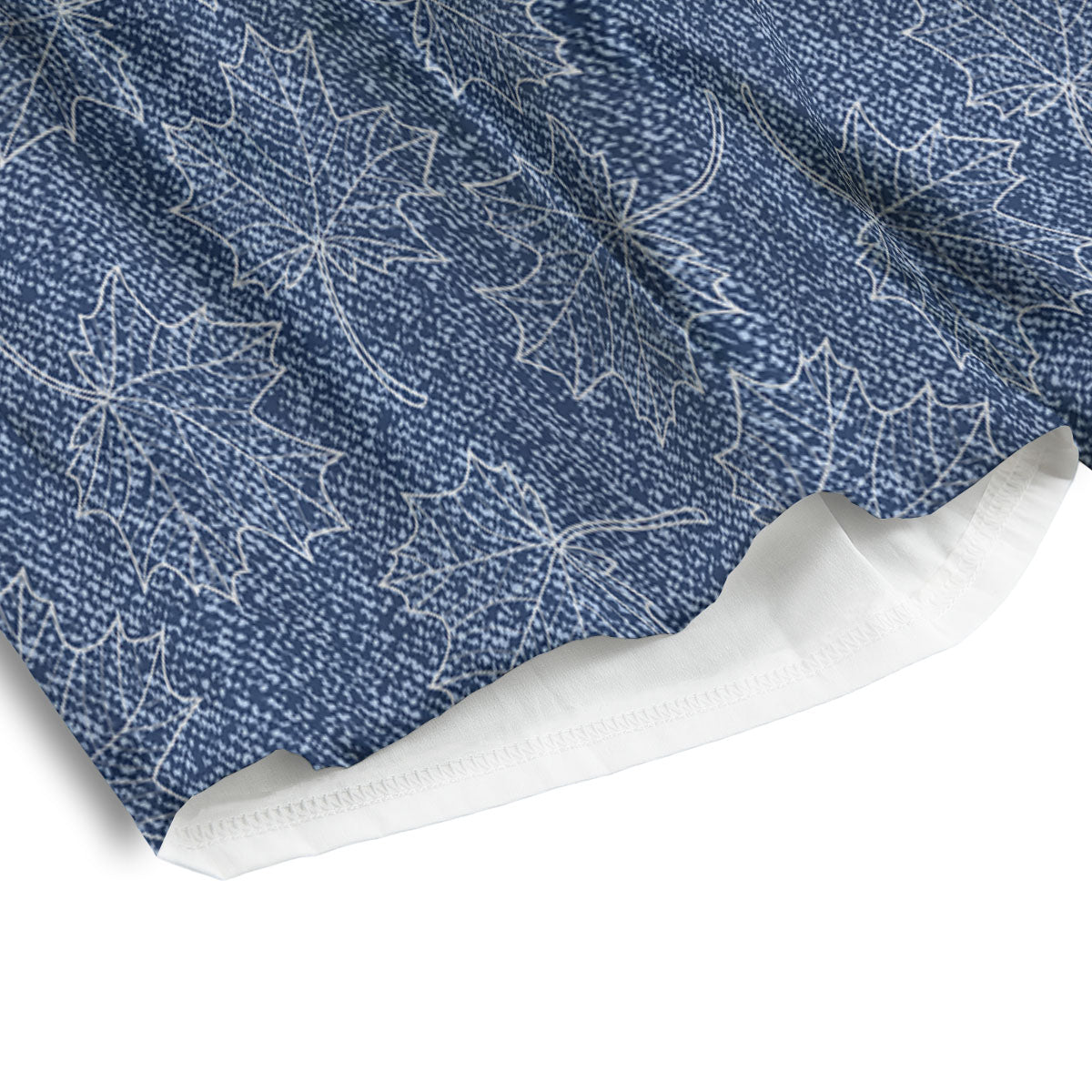 Denim Jeans Maple Leaf Print Pattern Men's Athletic Shorts