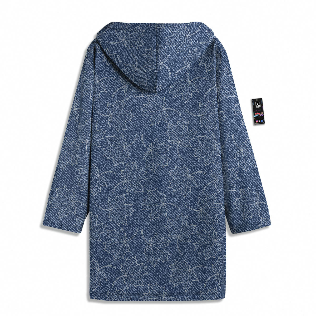 Denim Jeans Maple Leaf Print Pattern Men's Windbreaker Jacket-grizzshop