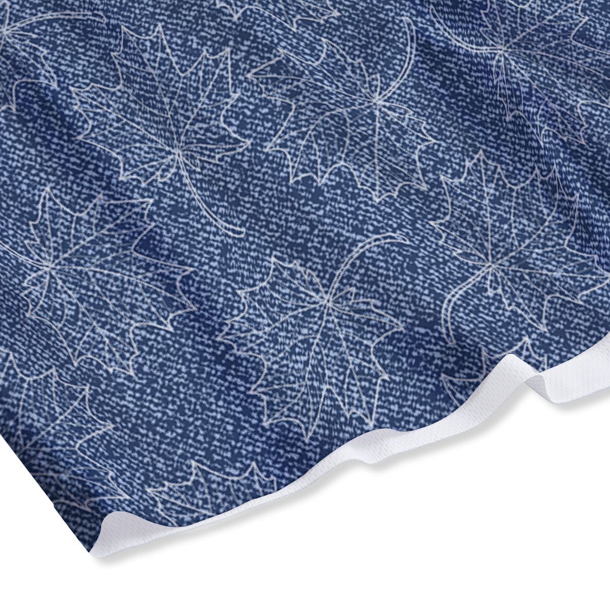 Denim Jeans Maple Leaf Print Pattern Mesh Shorts-grizzshop