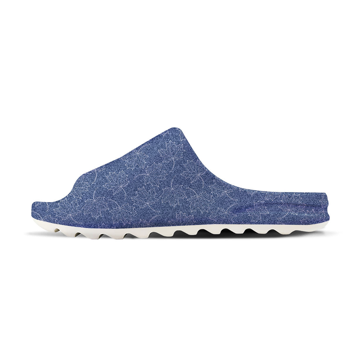 Denim Jeans Maple Leaf Print Pattern Sandals-grizzshop