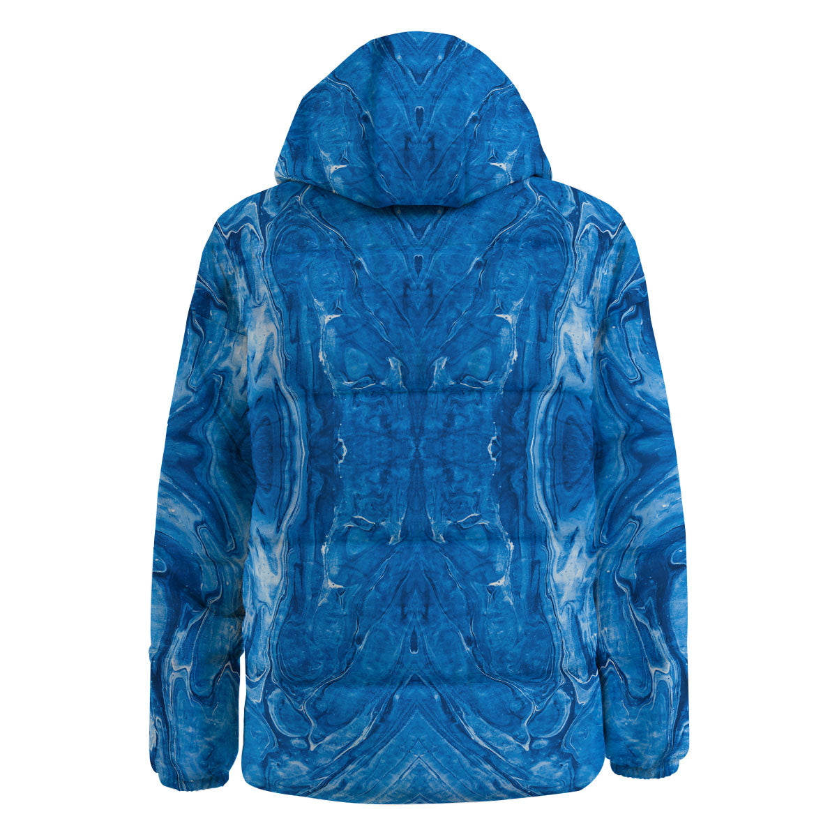 Denim Jeans Marble Print Pattern Down Jacket-grizzshop