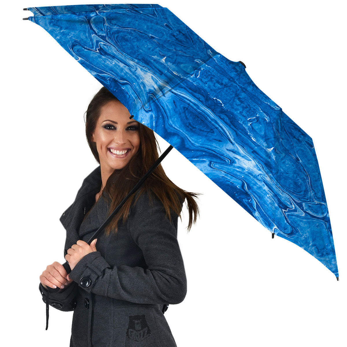 Denim Jeans Marble Print Pattern Umbrella-grizzshop