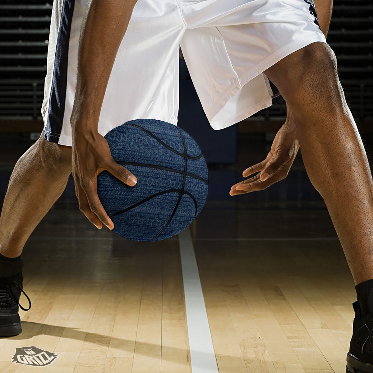Denim Jeans Native Print Pattern Basketball-grizzshop