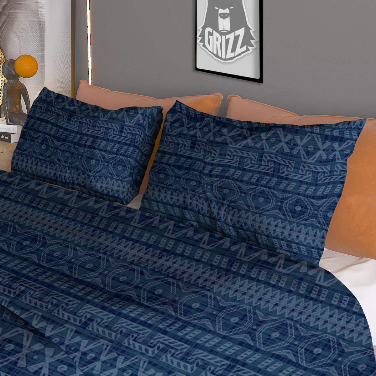 Denim Jeans Native Print Pattern Duvet Cover Bedding Set