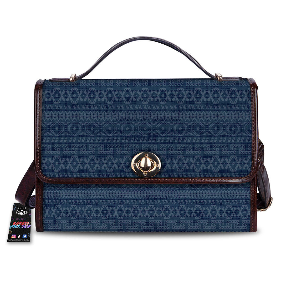 Denim Jeans Native Print Pattern Women's Satchel Bag-grizzshop