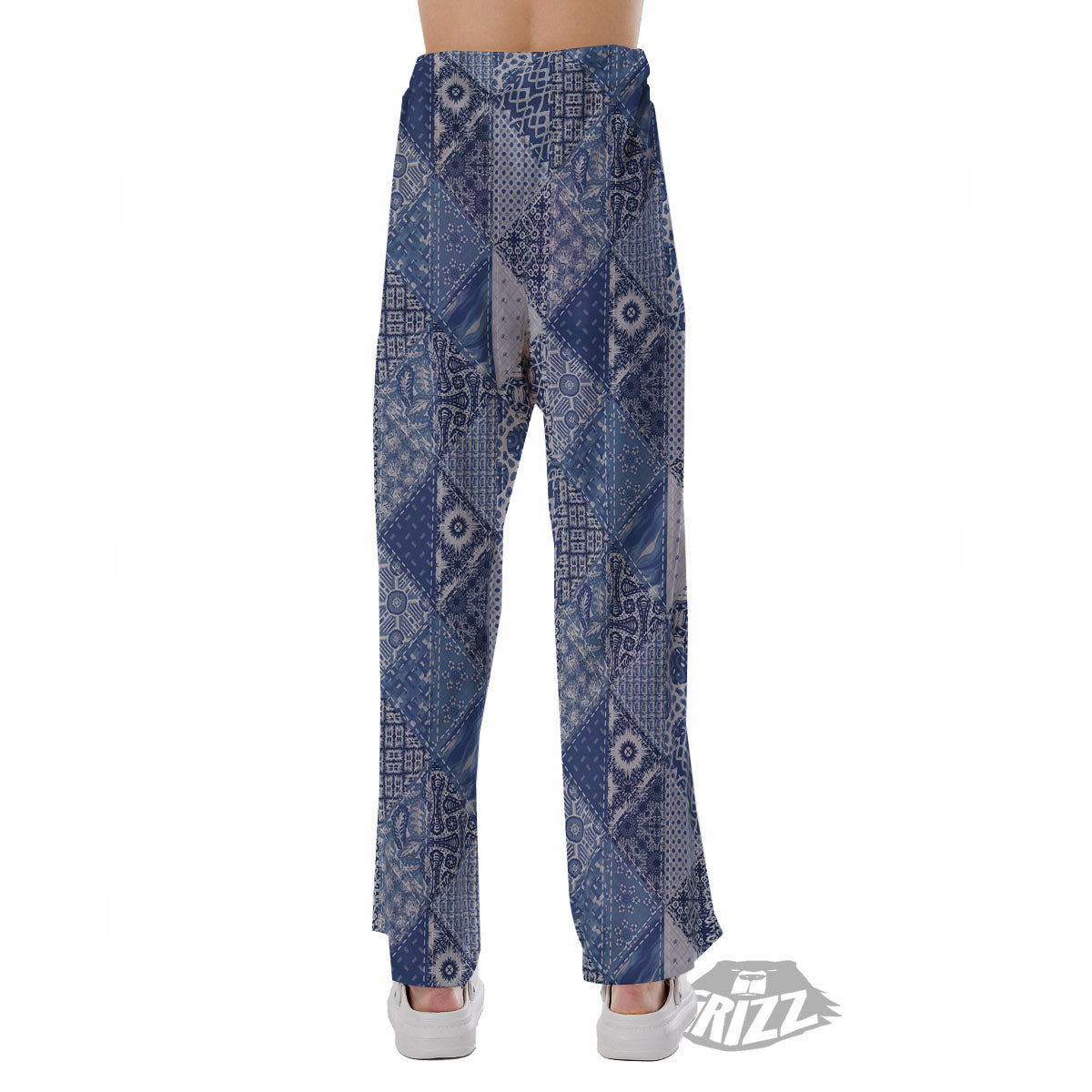 Denim Jeans Patchwork Print Pattern Pajama Pants-grizzshop