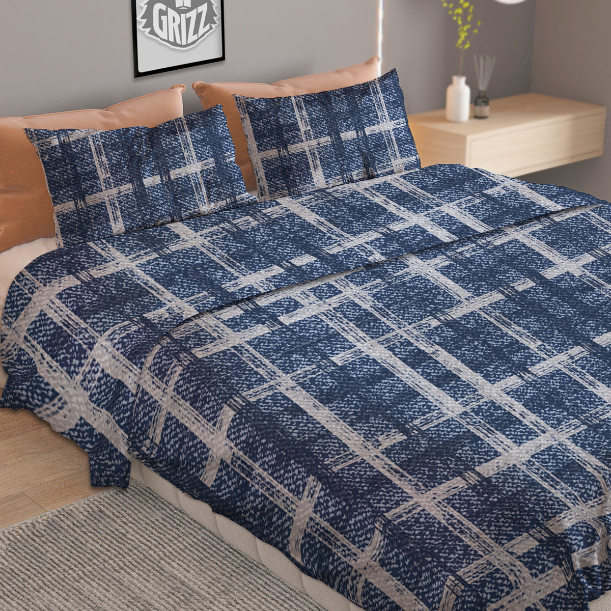 Corgi Watercolor Print Pattern Duvet Cover Bedding Set