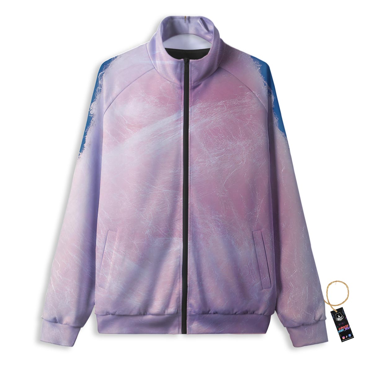 Denim Jeans Polka Dot Print Pattern Track Jacket-grizzshop