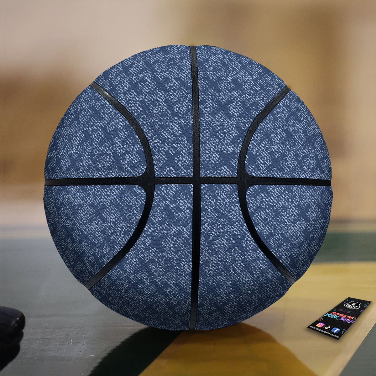 Denim Jeans X Cross Print Pattern Basketball