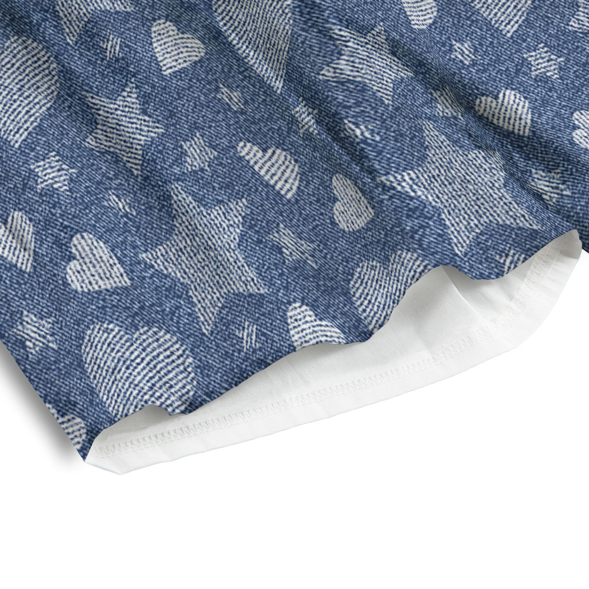 Denim Star Jeans And Heart Print Pattern Men's Athletic Shorts