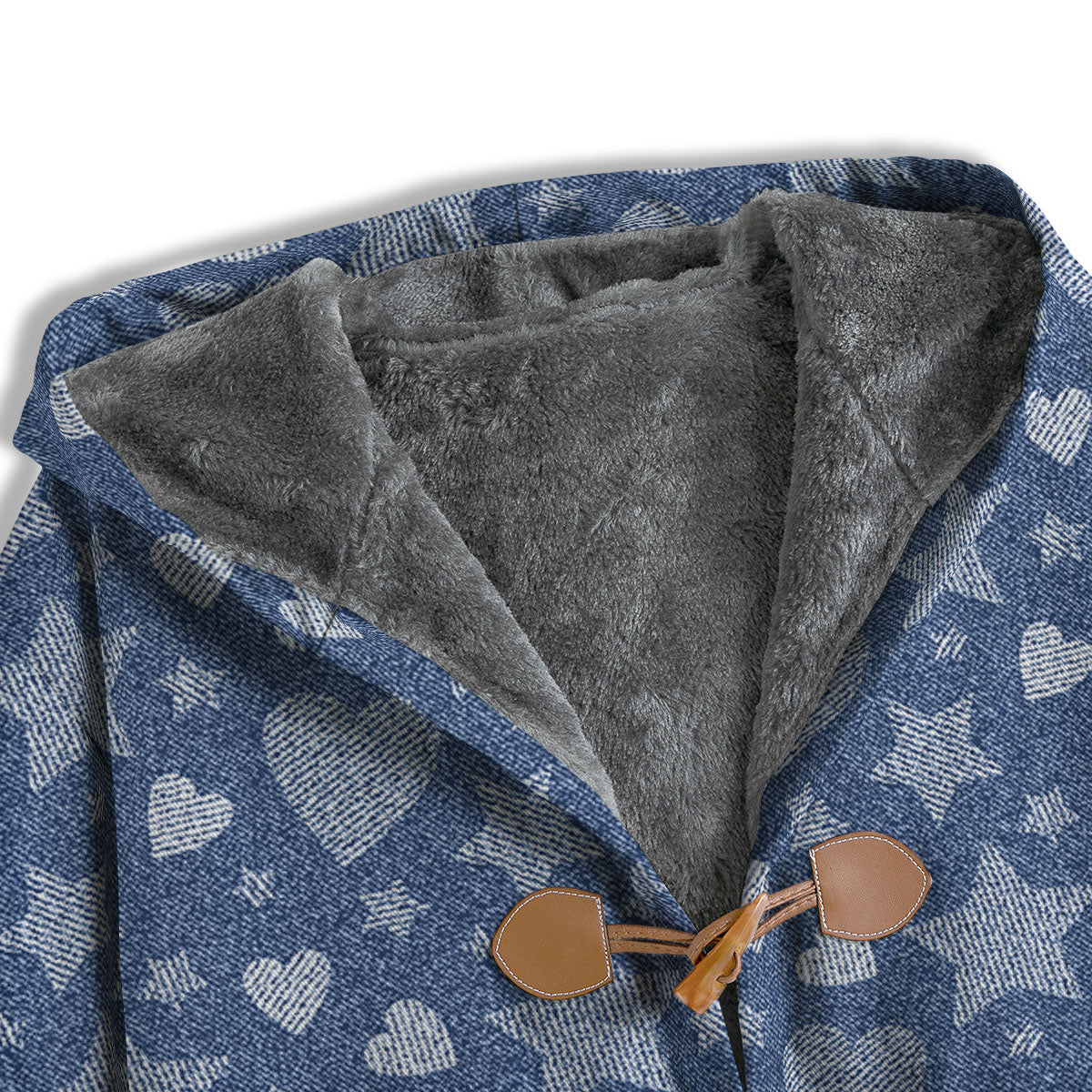 Denim Star Jeans And Heart Print Pattern Men's Windbreaker Jacket-grizzshop