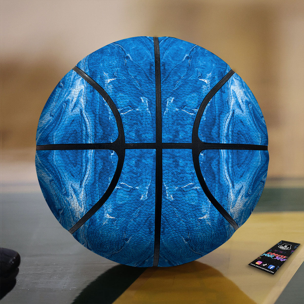 Denim Jeans Marble Print Pattern Basketball