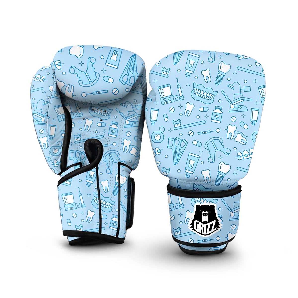 Dental Dentistry Dentist Tooth Pattern Print Boxing Gloves-grizzshop