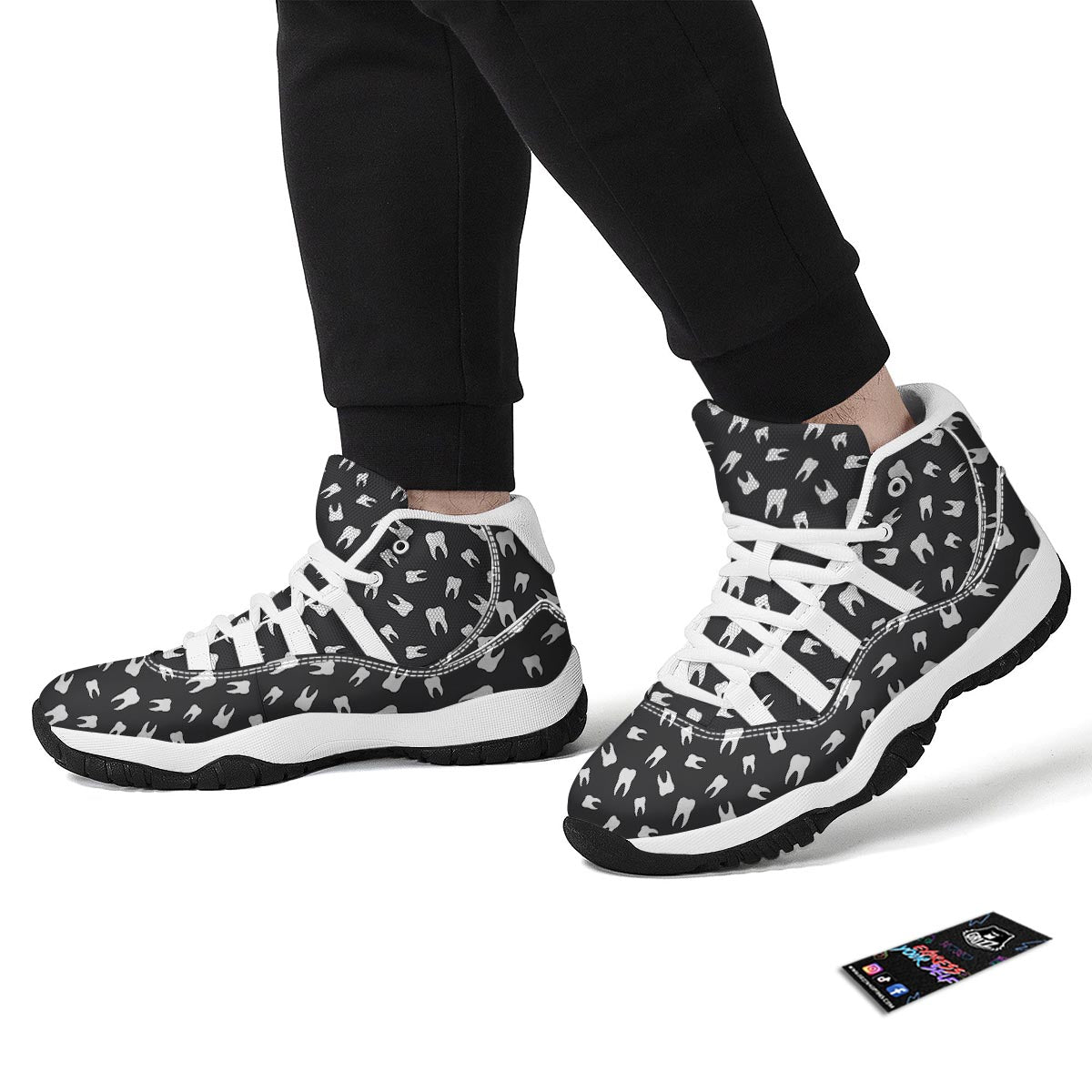 Dentist Dental Dentistry Tooth Pattern Print White Bball Shoes-grizzshop