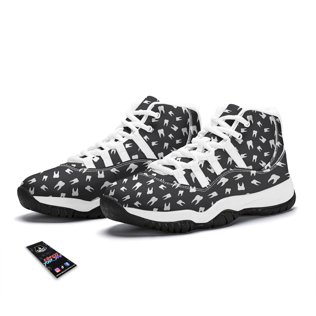 Dentist Dental Dentistry Tooth Pattern Print White Bball Shoes-grizzshop