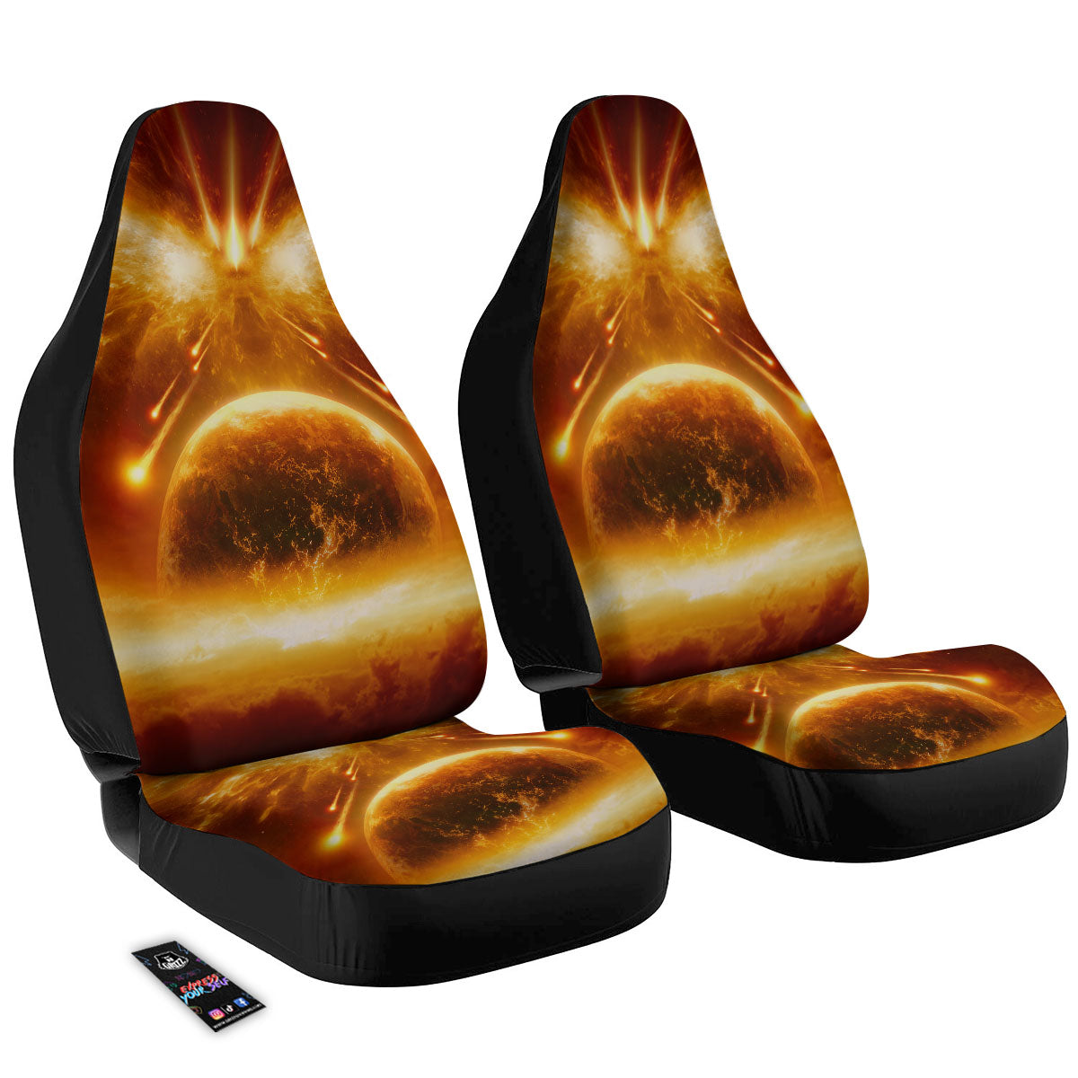 Destruction Of Planet Earth Print Car Seat Covers-grizzshop