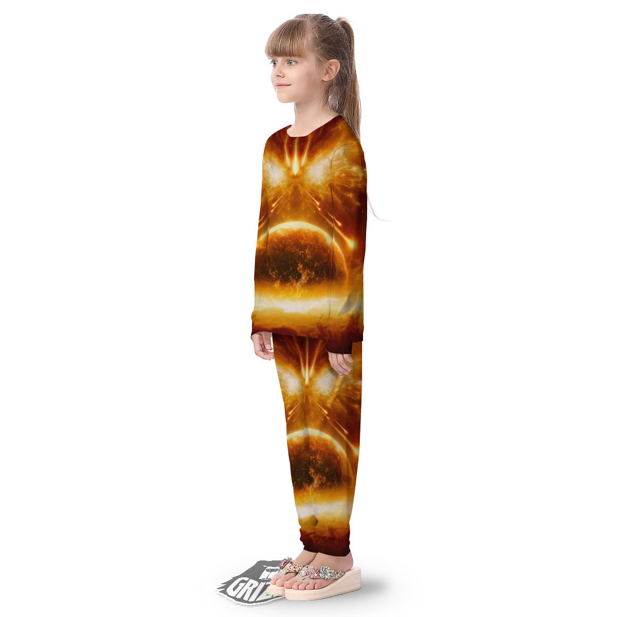 Destruction Of Planet Earth Print Kid's Pajamas-grizzshop