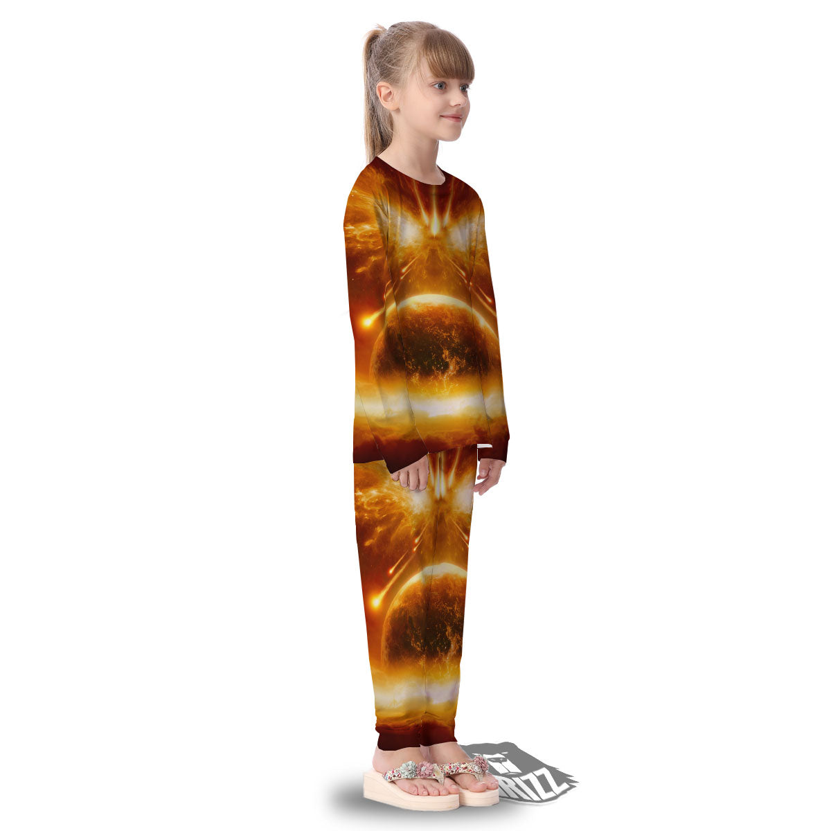 Destruction Of Planet Earth Print Kid's Pajamas-grizzshop